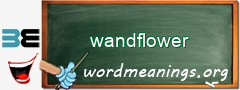 WordMeaning blackboard for wandflower